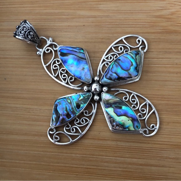 $89  Meran Estate Drop Pendant   Marked Meran Indonesian 925 - Picture 2 of 6